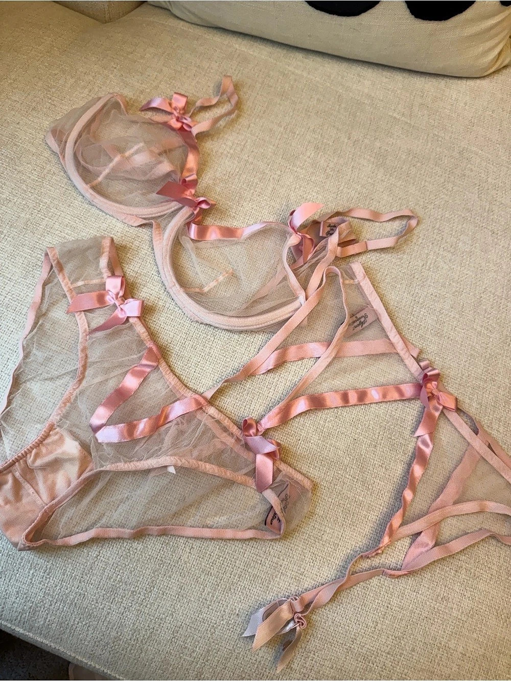 Agent Provocateur Rozann Plunge Underwired Bra and Brief Set Rozann Pink